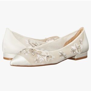 Betsey Johnson Ivory Embellished Flats